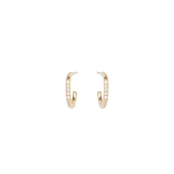 Zoë Chicco 14k Gold 5 Diamond Thick Huggie Hoop Earrings