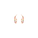 Zoe Chicco 14kt Gold 7 Rainbow Sapphires Thick Huggie Hoop Earrings 