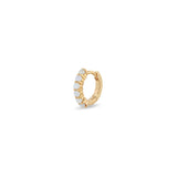 Zoë Chicco 14k Gold Prong Set Opal Small Hinge Huggie Hoop Earring