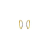 Zoë Chicco 14k Gold Pavé Diamond Medium Hinge Huggie Hoop Earrings