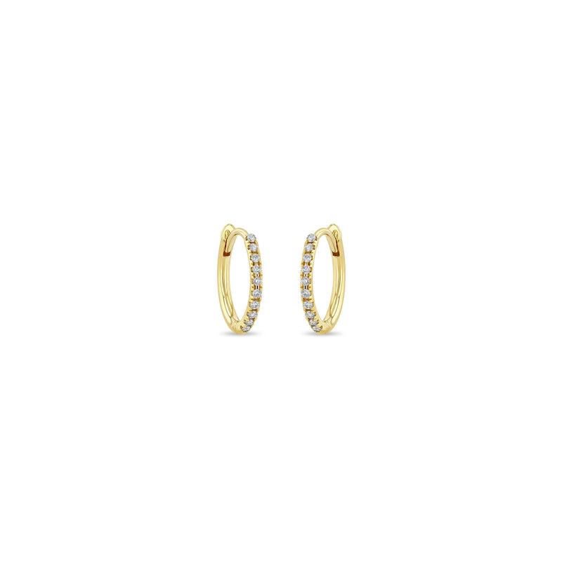 Zoë Chicco 14k Gold Pavé Diamond Medium Hinge Huggie Hoop Earrings