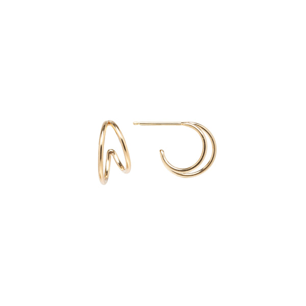 Zoe Chicco 14kt Gold Double Wire Huggie Hoop Earrings