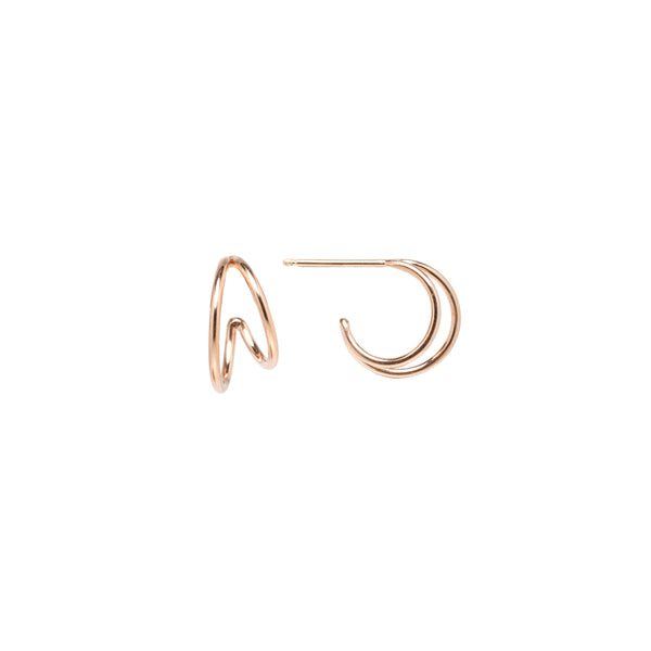 Zoe Chicco 14kt Gold Double Wire Huggie Hoop Earrings