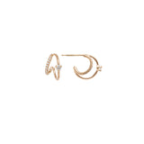 Zoe Chicco 14kt Gold Pave & Prong Diamond Double Wire Huggie Hoops