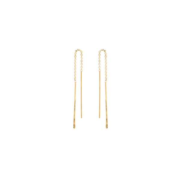 Zoë Chicco 14k Gold Short Hammered Wire Threader Earrings