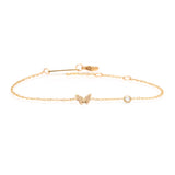 Zoë Chicco 14k Gold Itty Bitty Butterfly Bracelet With Floating Diamond