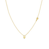 Zoë Chicco 14k Gold Itty Bitty Heart Padlock Necklace with Off-Set Key
