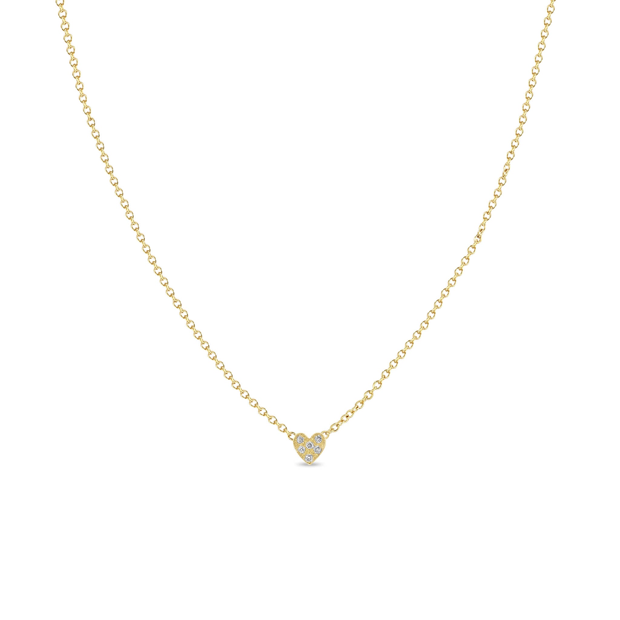 Zoë Chicco 14k Gold Itty Bitty Pavé Diamond Heart Necklace