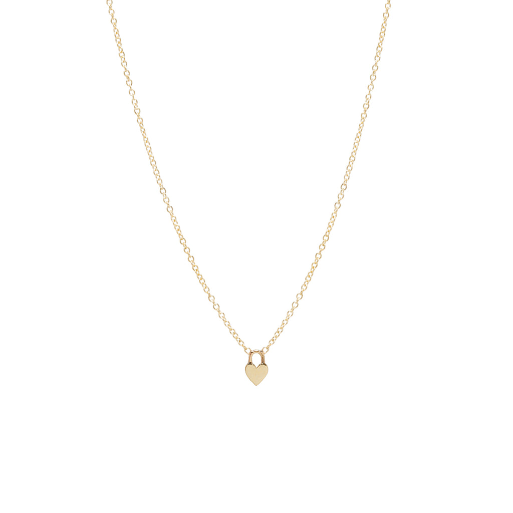 Zoe Chicco 14K Gold Heart Padlock Necklace