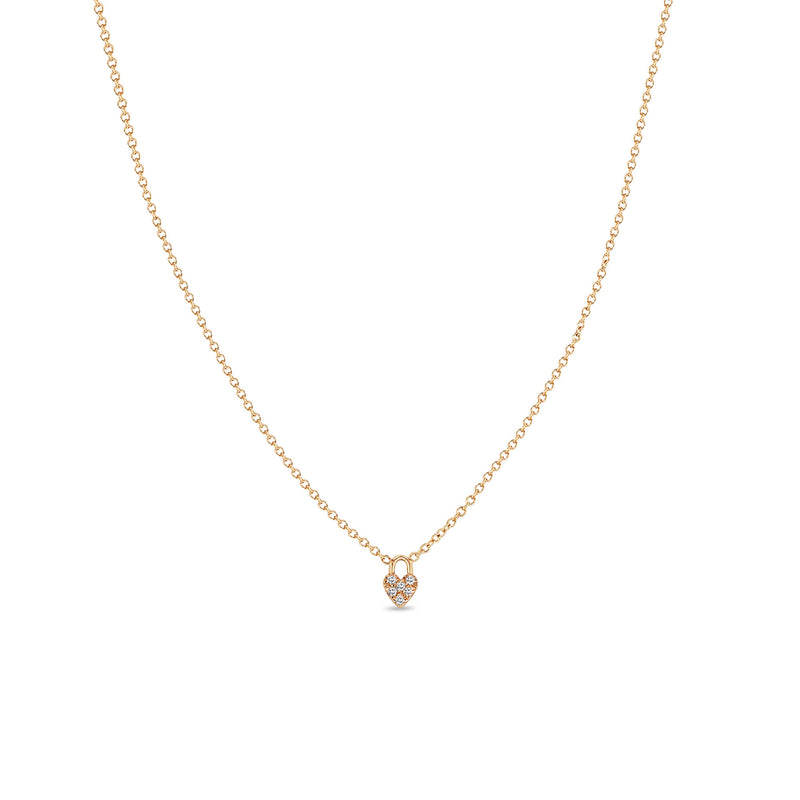 Diamond Heart Padlock Necklace