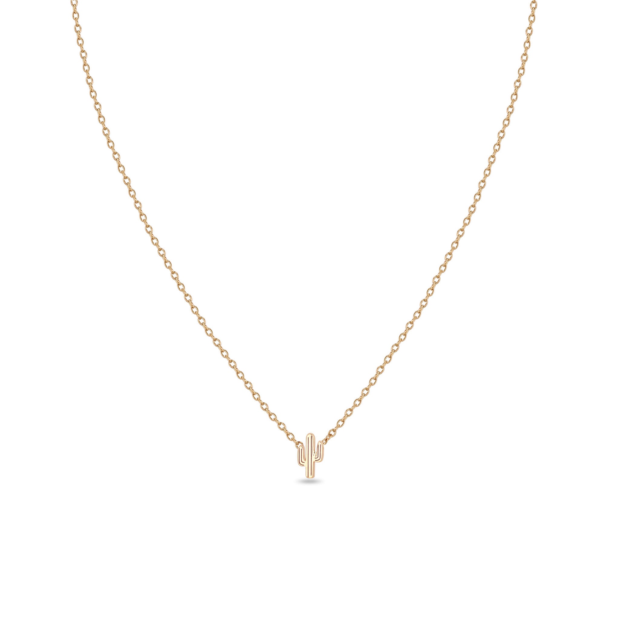 Zoë Chicco 14k Gold Itty Bitty Cactus Necklace