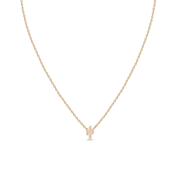 Zoë Chicco 14k Gold Itty Bitty Cactus Necklace