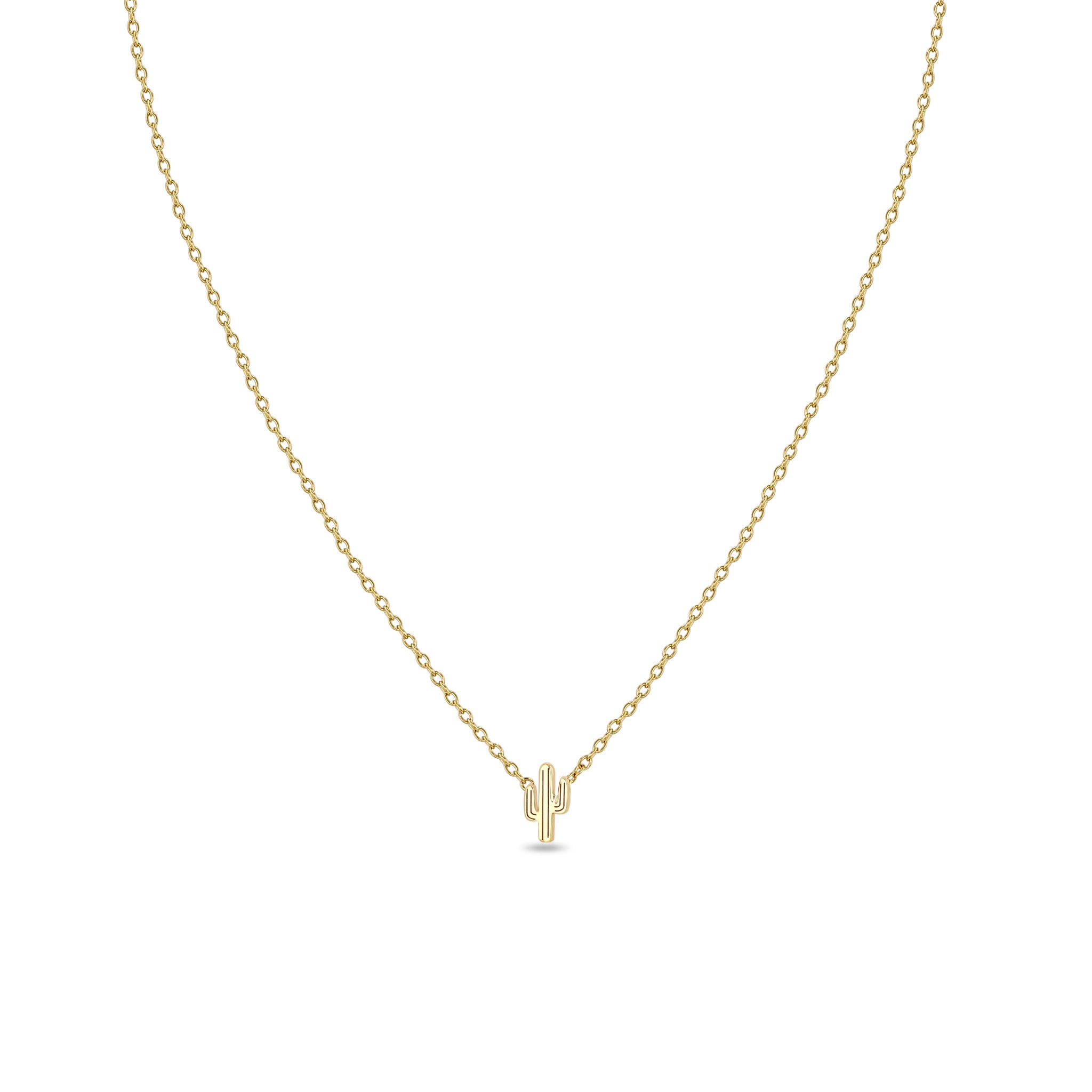 Zoë Chicco 14k Gold Itty Bitty Cactus Necklace