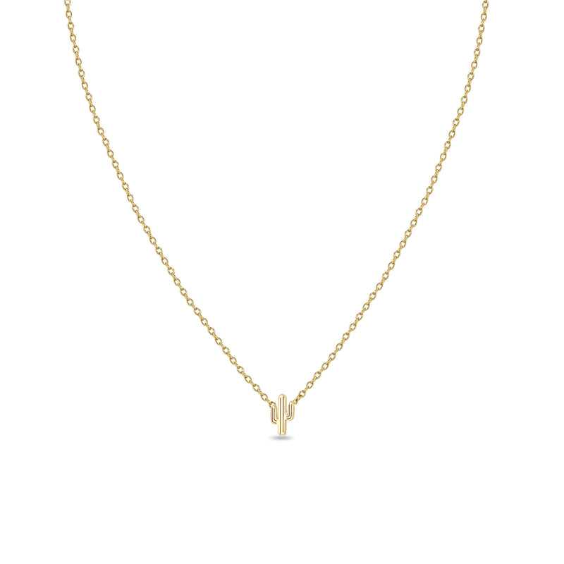 Zoë Chicco 14k Gold Itty Bitty Cactus Necklace