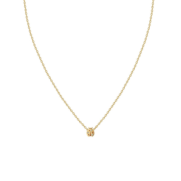 Zoë Chicco 14k Gold Itty Bitty Diamond Ladybug Necklace