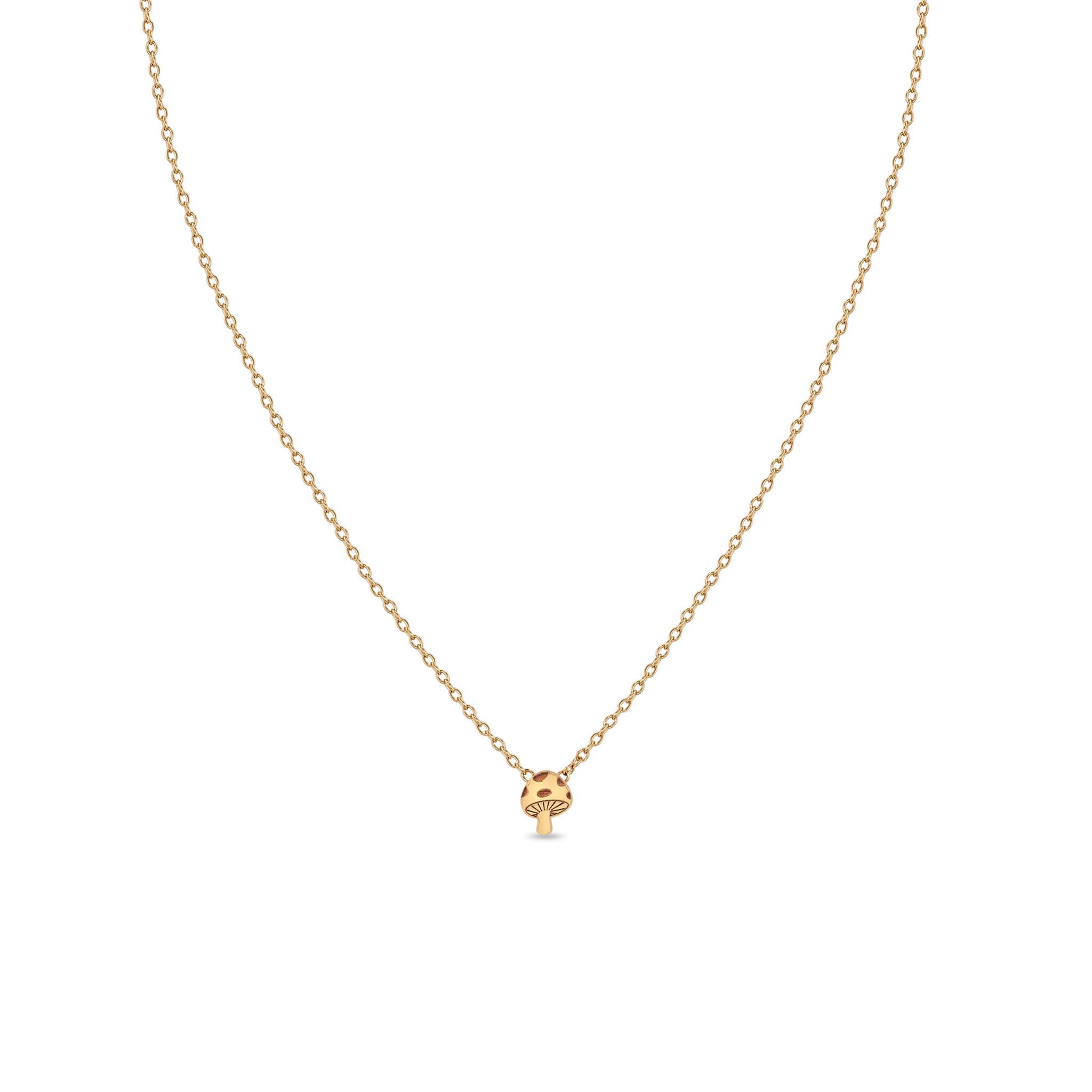 Zoë Chicco 14k Gold Itty Bitty Mushroom Necklace