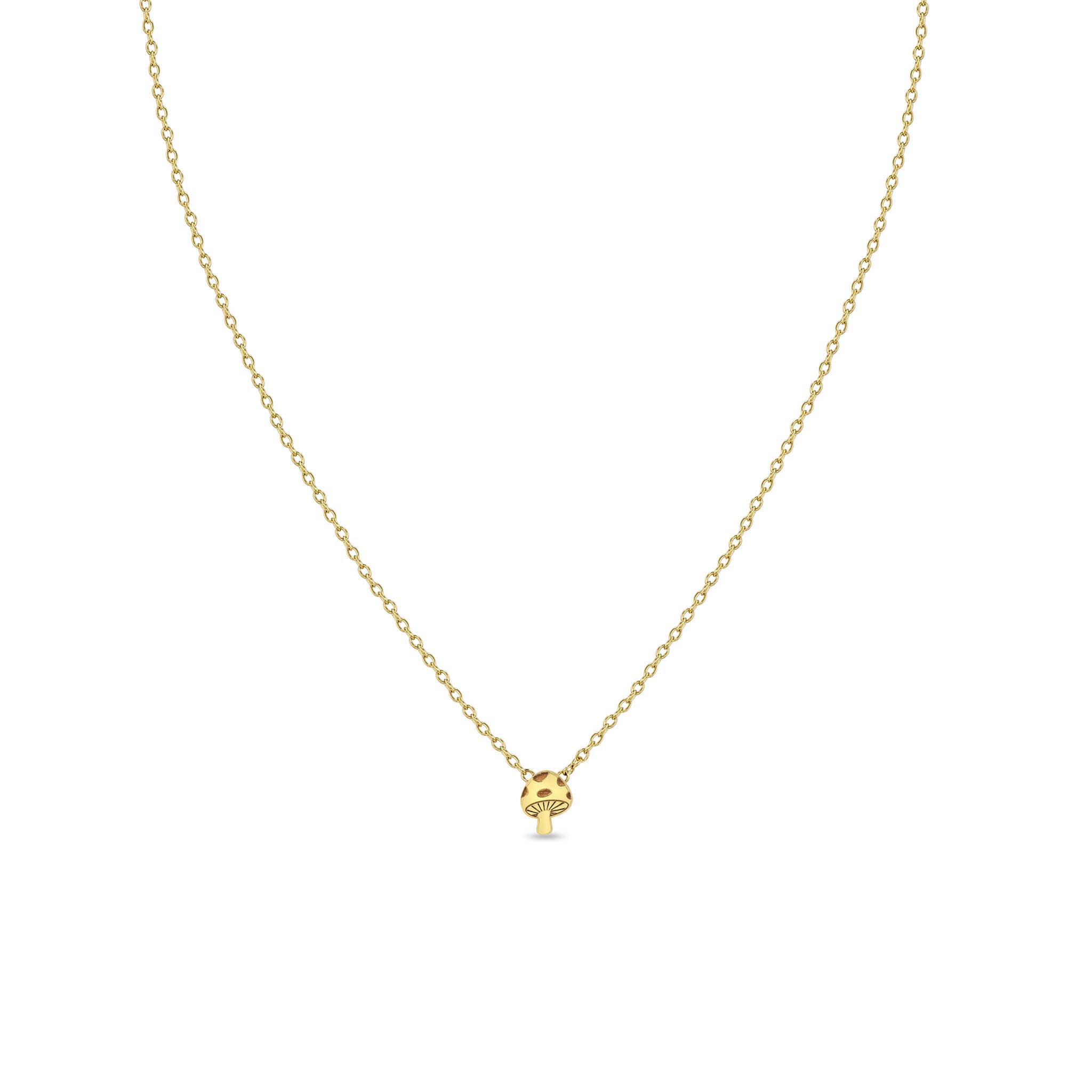 Zoë Chicco 14k Gold Itty Bitty Mushroom Necklace