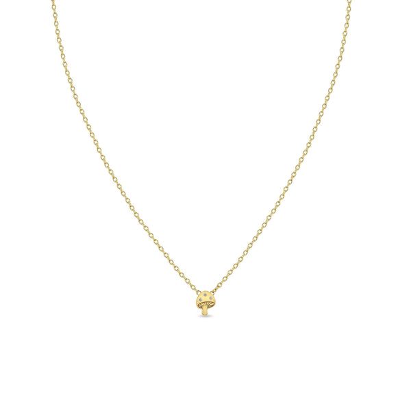 Zoë Chicco 14k Gold Itty Bitty Diamond Mushroom Necklace