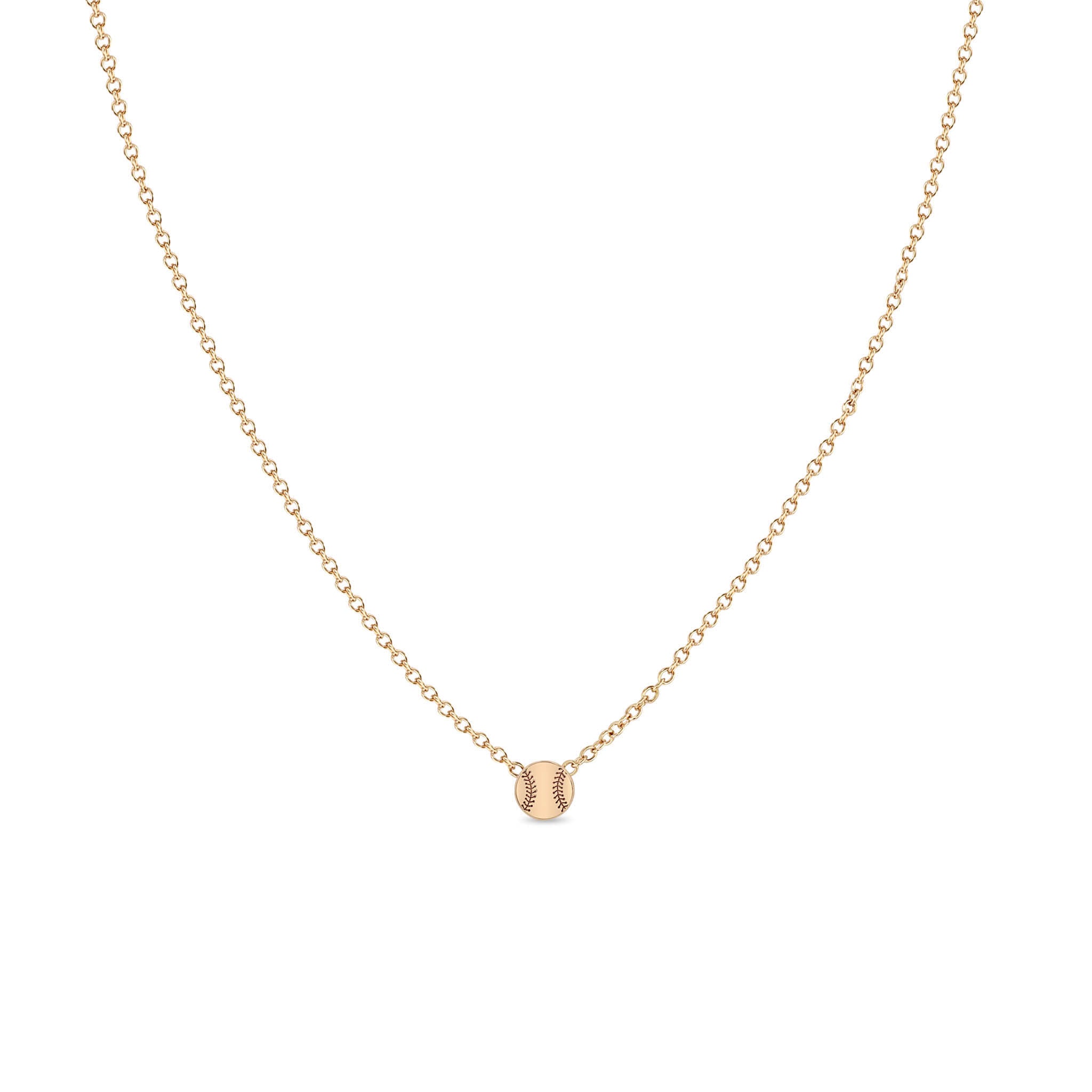 Zoë Chicco 14k Gold Itty Bitty Baseball Necklace