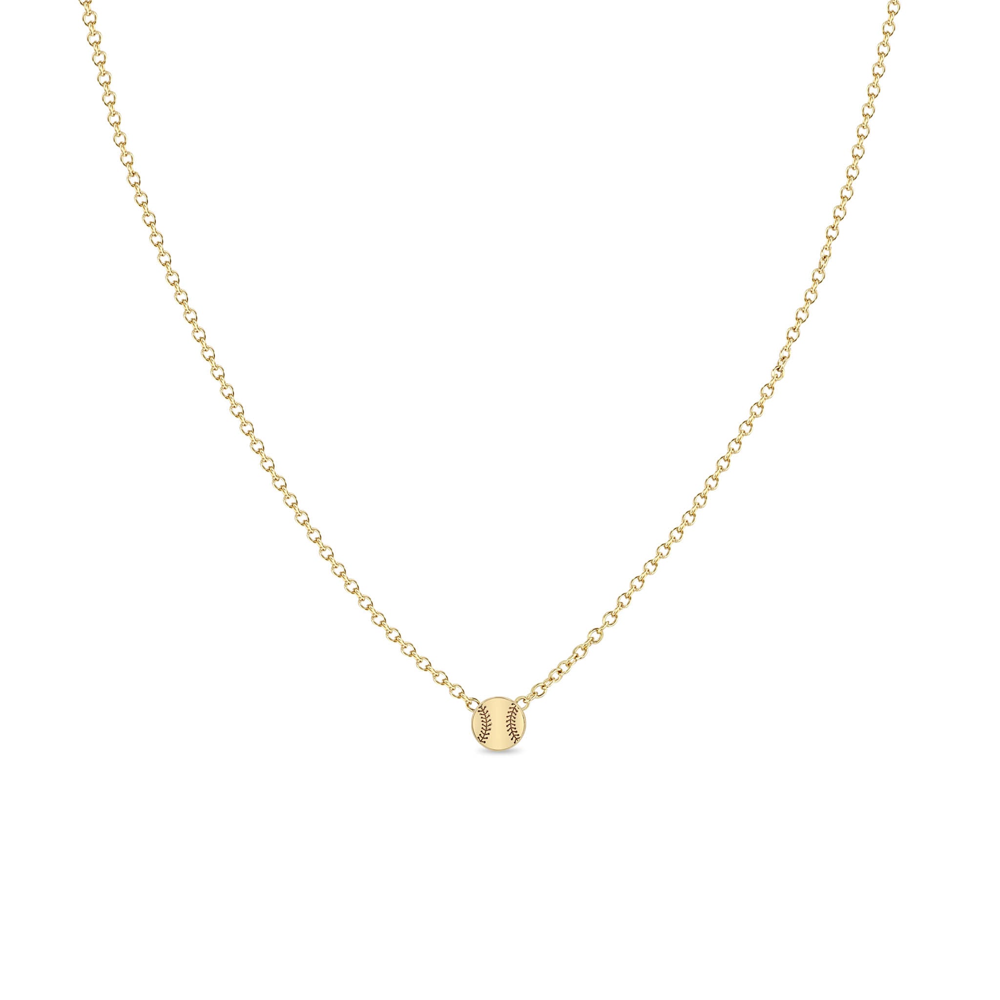 Zoë Chicco 14k Gold Itty Bitty Baseball Necklace