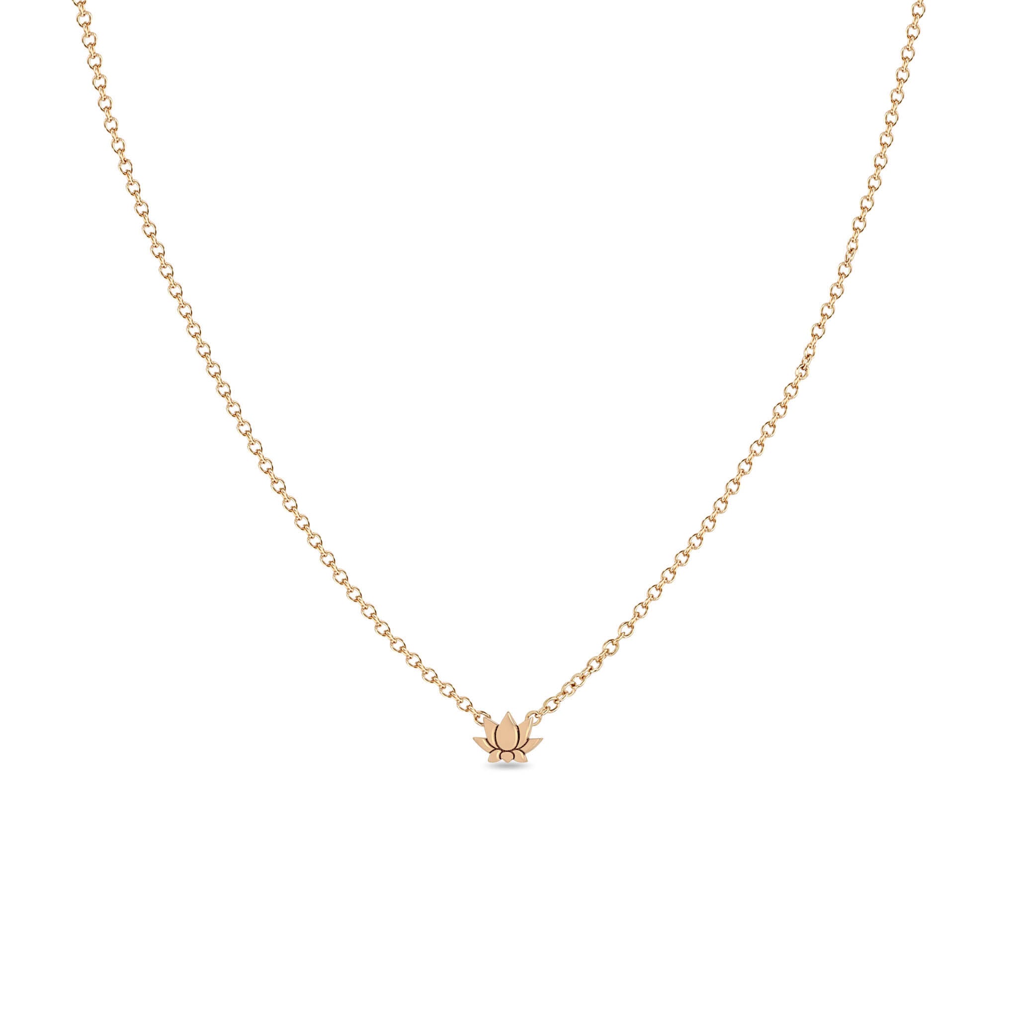 Zoë Chicco 14k Gold Itty Bitty Lotus Necklace