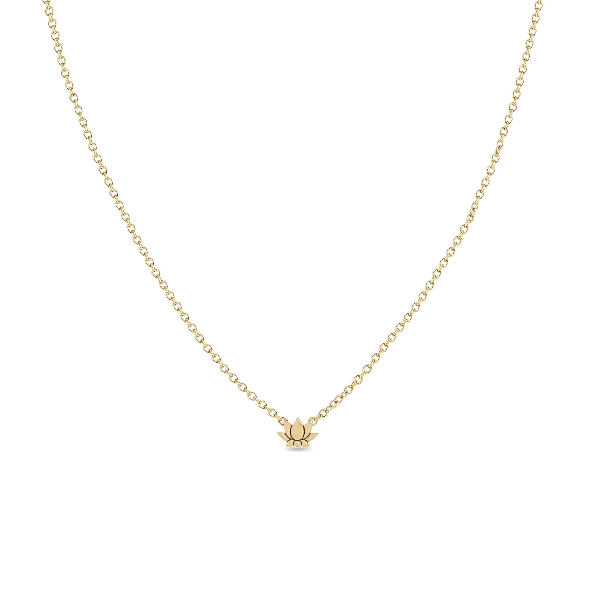Zoë Chicco 14k Gold Itty Bitty Lotus Necklace