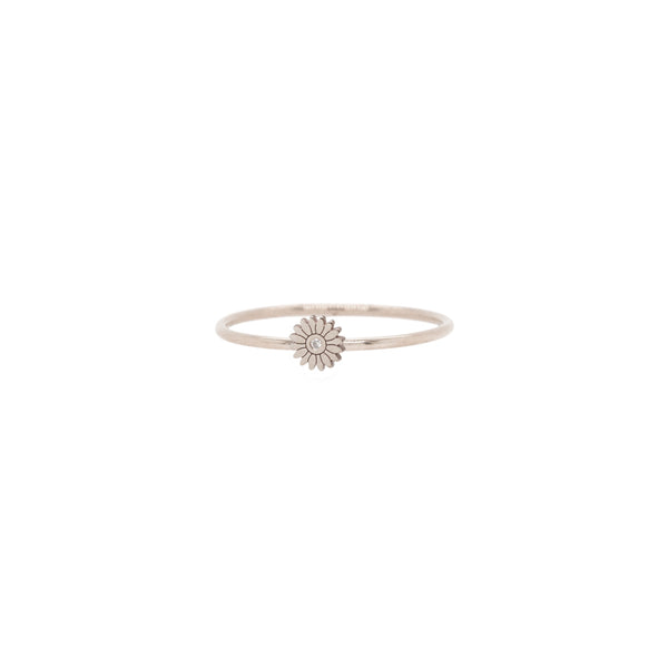 Zoë Chicco 14kt Gold Diamond Itty Bitty Flower Ring