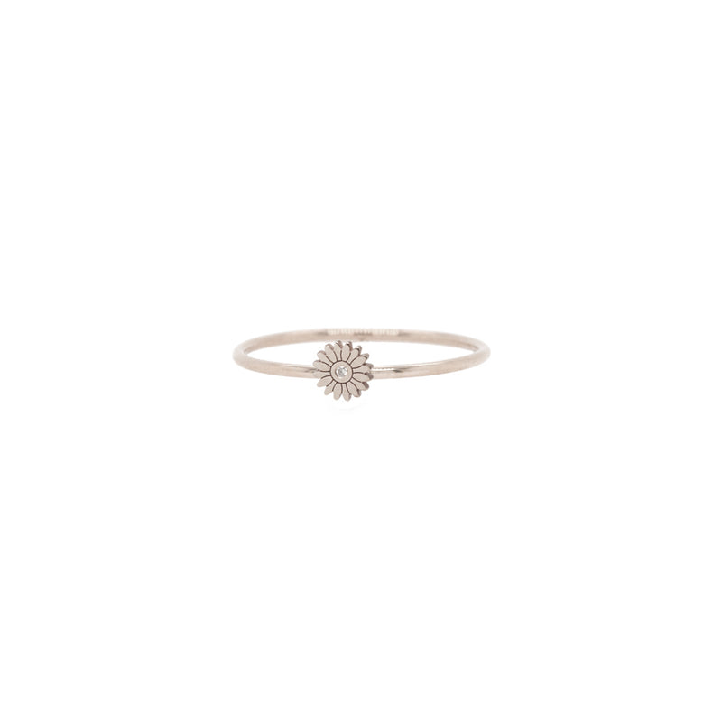 Zoë Chicco 14kt Gold Diamond Itty Bitty Flower Ring