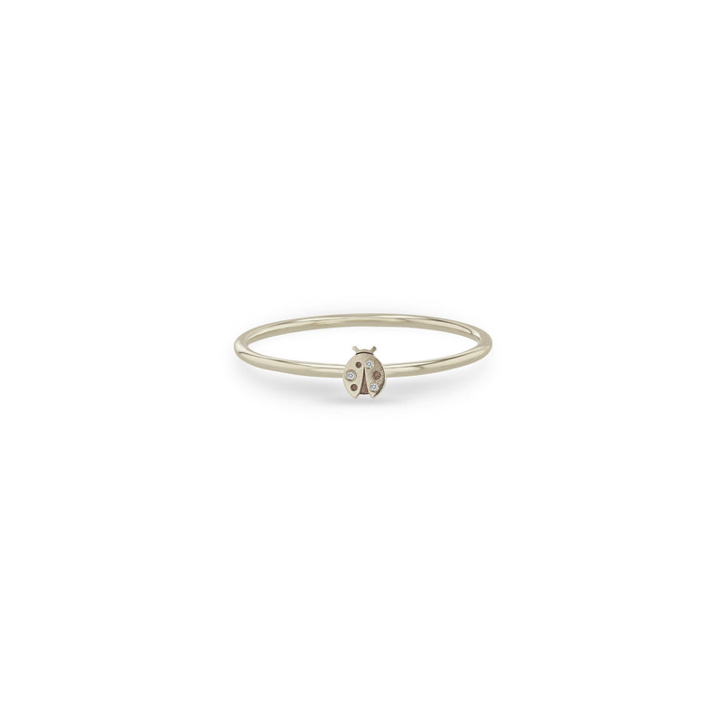 Zoë Chicco 14k Gold Itty Bitty Diamond Ladybug Ring