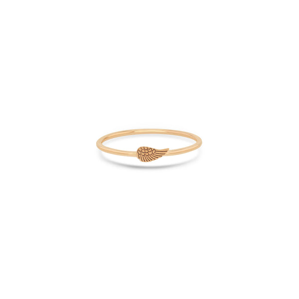 Zoë Chicco 14k Rose Gold Itty Bitty Angel Wing Ring.