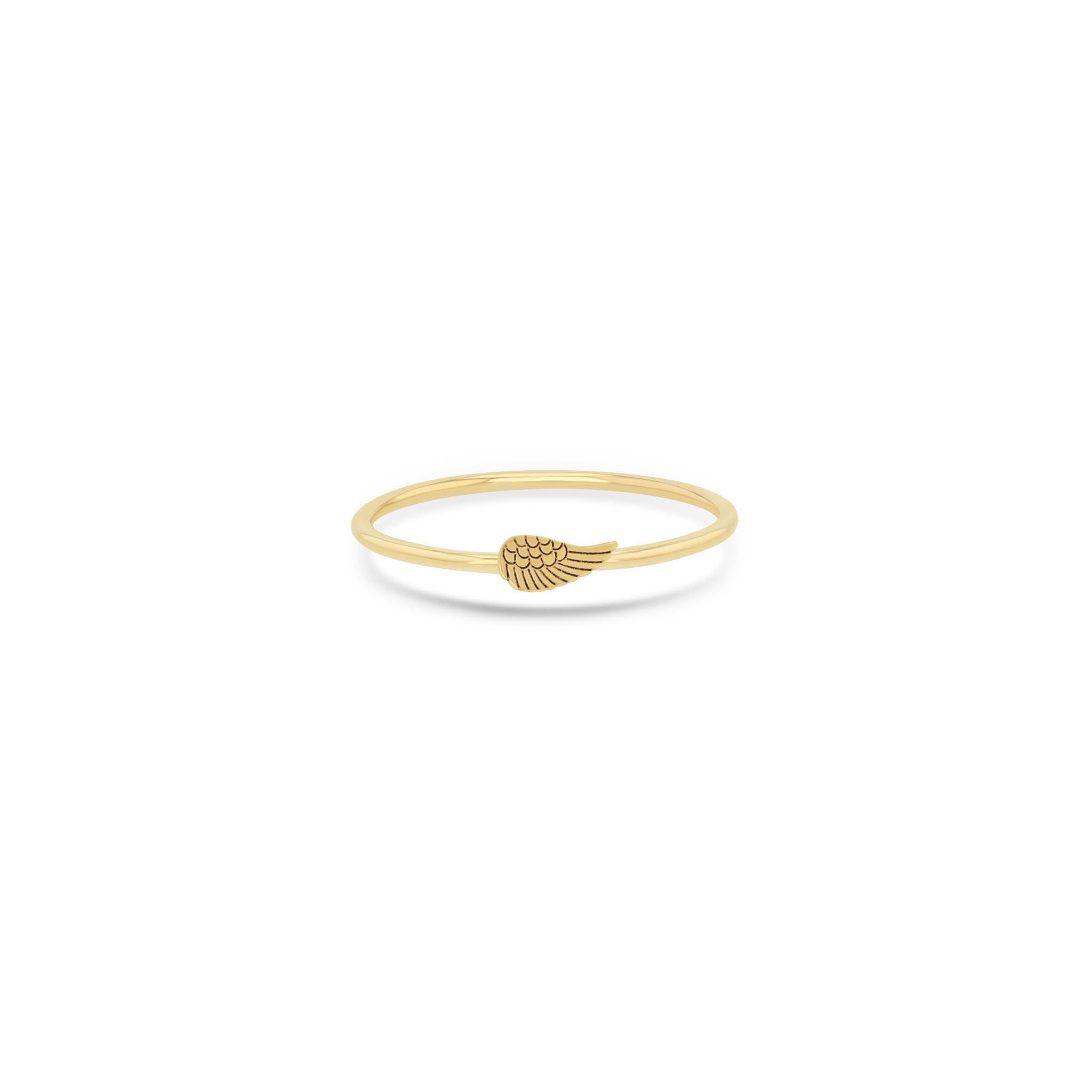 Zoë Chicco 14k Yellow Gold Itty Bitty Angel Wing Ring