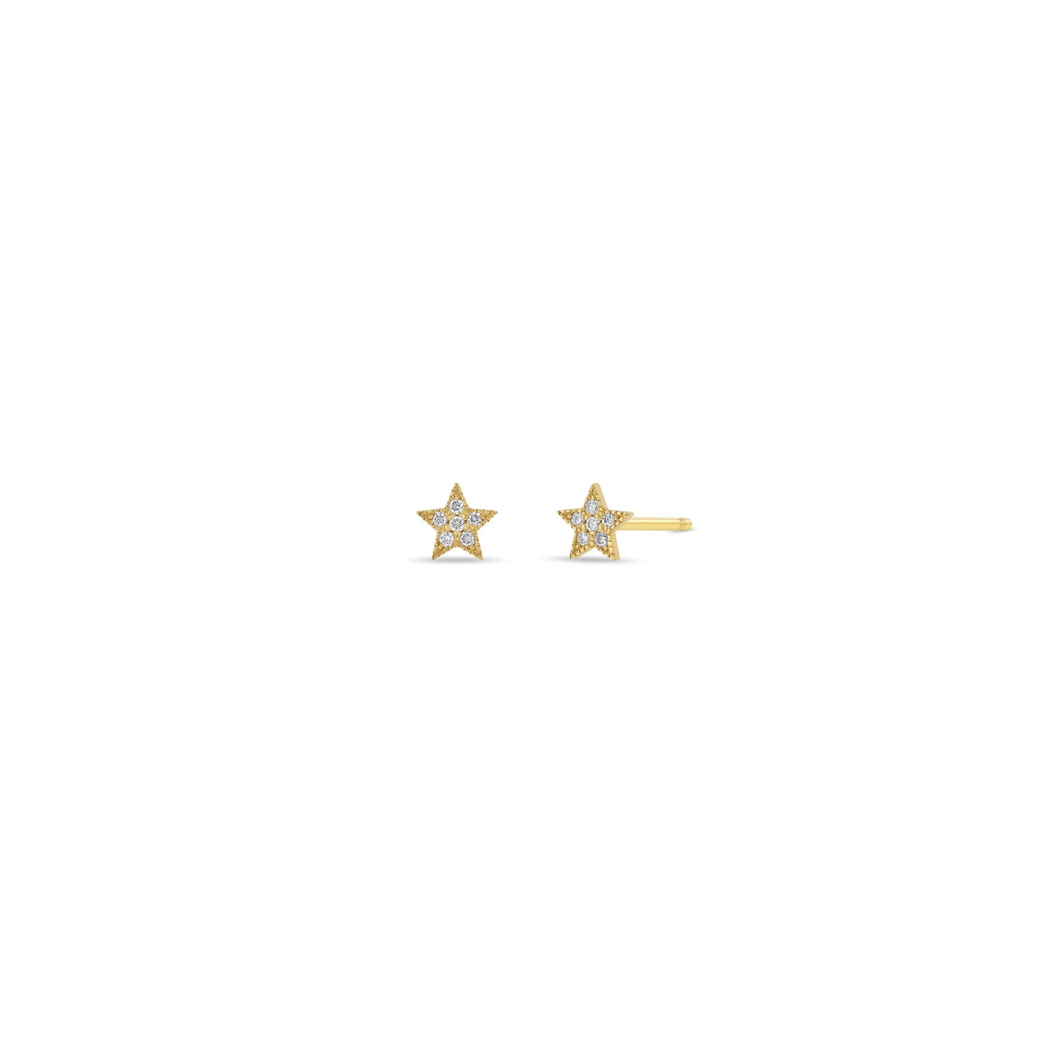 Zoë Chicco 14k Gold Itty Bitty Pavé Diamond Star Stud Earrings