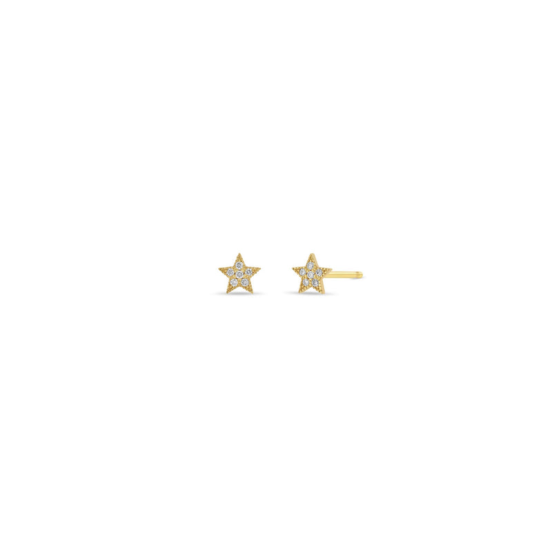 Zoë Chicco 14k Gold Itty Bitty Pavé Diamond Star Stud Earrings