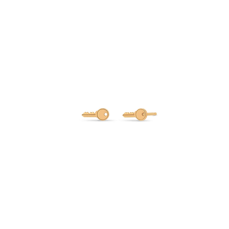 Zoë Chicco 14k Gold Itty Bitty Key Stud Earrings.