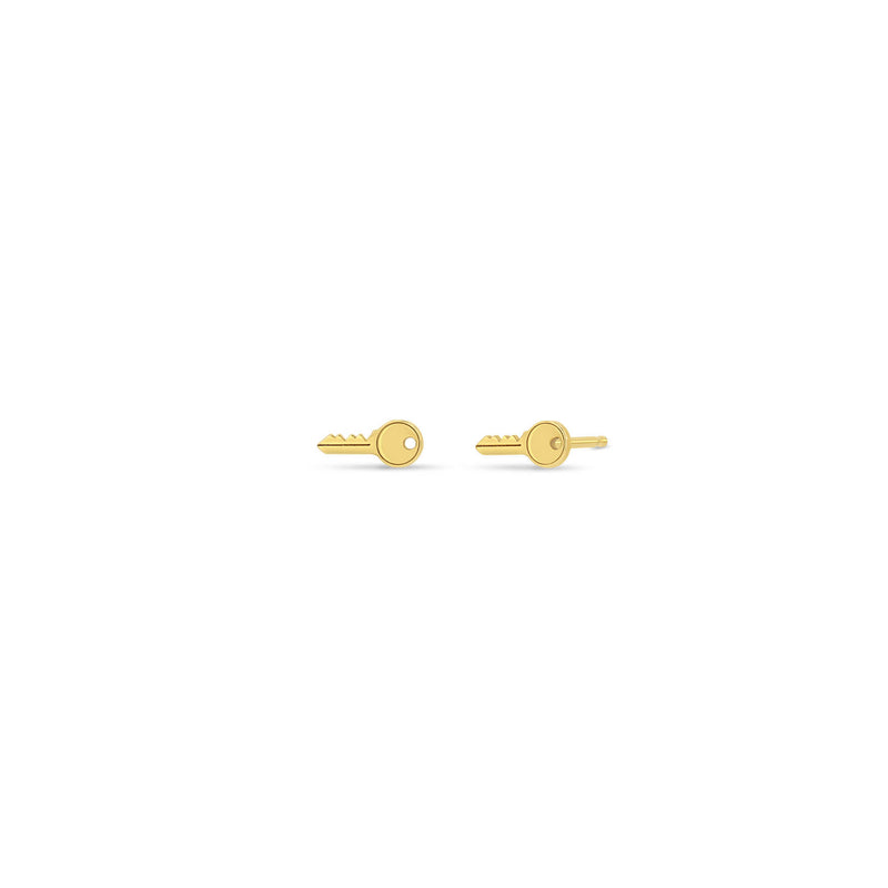 Zoë Chicco 14k Gold Itty Bitty Key Stud Earrings
