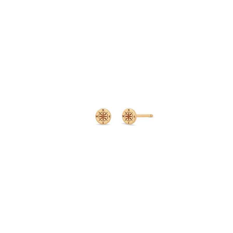 Zoë Chicco 14k Gold Itty Bitty Compass Stud Earrings