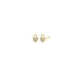 Zoë Chicco 14k Gold Itty Bitty Pavé Diamond Heart Padlock Stud Earrings
