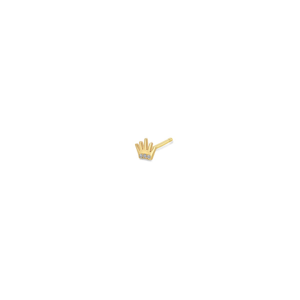 Zoë Chicco 14k Gold Itty Bitty Pavé Diamond Crown Stud Earring