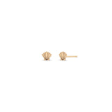Pair of Zoë Chicco 14k Gold Itty Bitty Seashell Stud Earrings