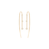 Zoë Chicco 14kt Gold Graduating 3 Prong Diamond Wire Hook Earrings
