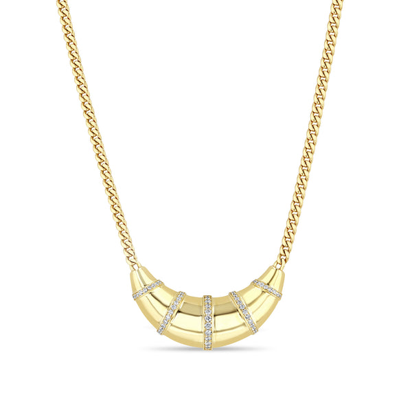 Zoë Chicco 14k Gold Pavé Diamond Banded Large Aura Necklace