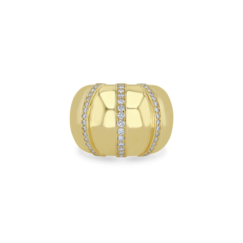 Zoë Chicco 14k Yellow Gold Pavé Diamond Banded Large Aura Ring