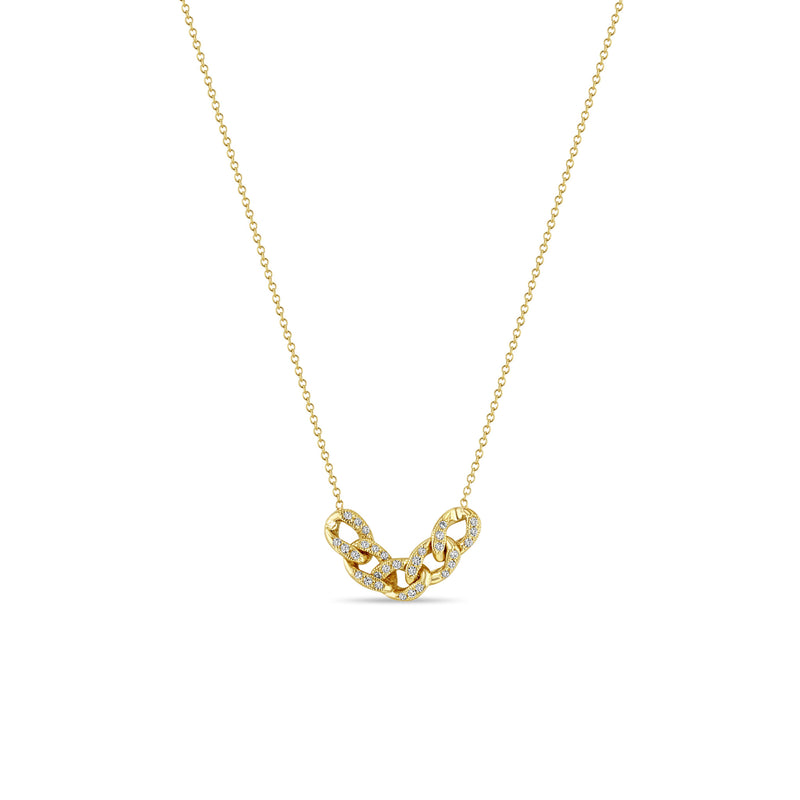 Zoë Chicco 14k Gold 5 Pavé Diamond Large Curb Link Necklace