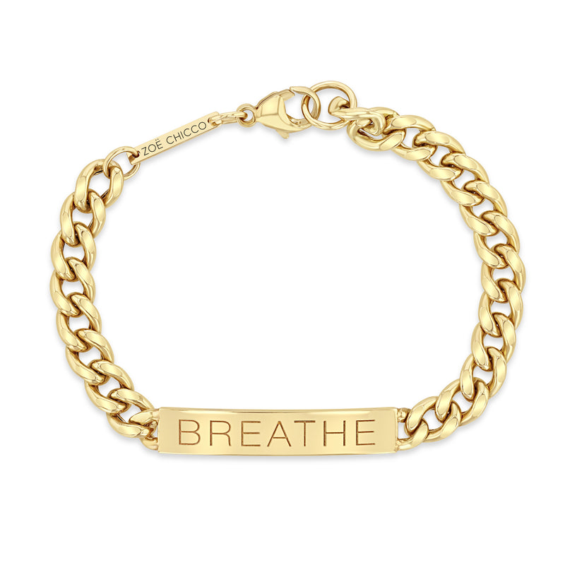 Personalized Bar Chain Bracelet 14K Gold
