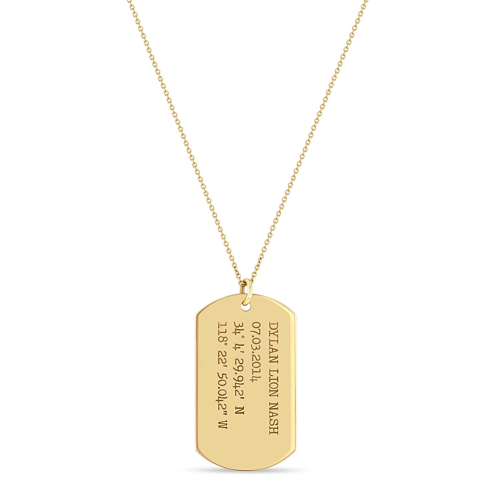 14k Gold Pendant Custom Gold Dog Tag Chain Custom Military Tag Dog