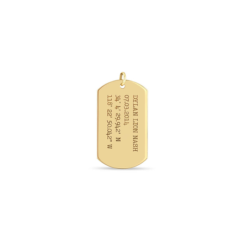 Zoë Chicco 14k Yellow Gold Large Engraved Dog Tag Charm Pendant