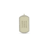 Zoë Chicco 14kt Gold  Single Large Engraved Dog Tag with Pavé Diamond Border Pendant
