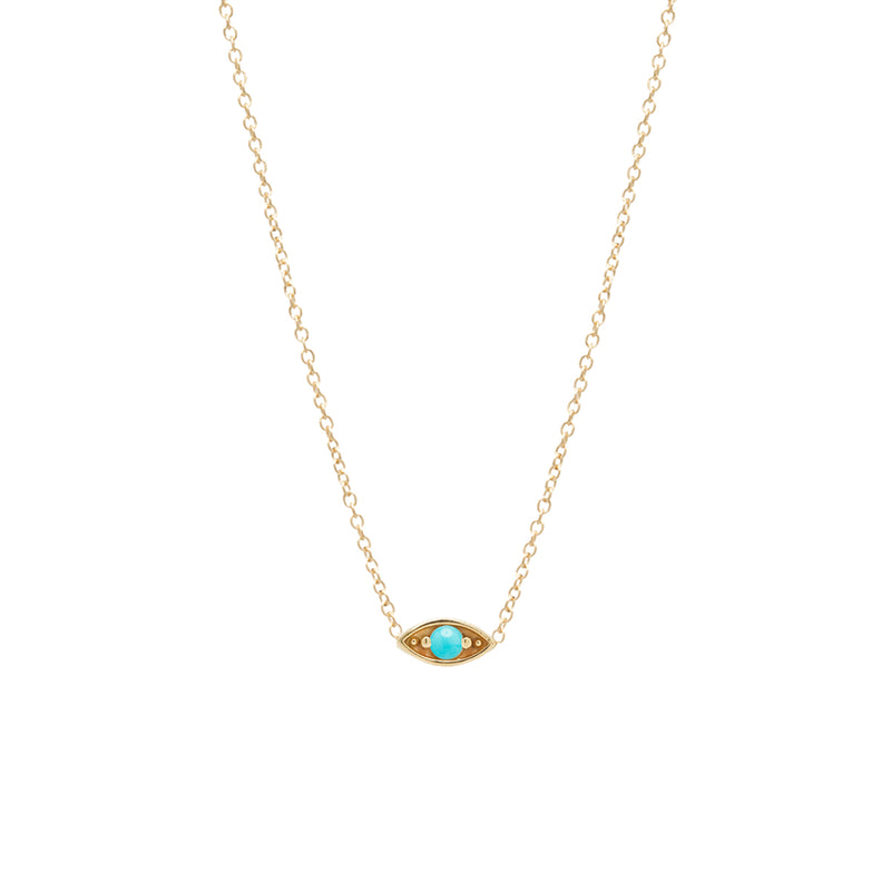 14k Large Turquoise Eye Necklace