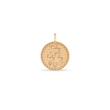 14k Single Large "Today is your lucky day" Mantra with Lucky Symbols Charm Pendant