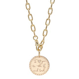 Zoë Chicco 14k Gold Large "I Love You To The Moon & Back" Mantra XL Square Oval Link Chain Necklace